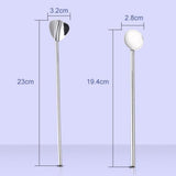 Maxbell Stainless Steel Creative Straw with Stirring Spoon Round Black - Aladdin Shoppers