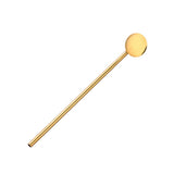 Maxbell Stainless Steel Creative Straw with Stirring Spoon Round Gold - Aladdin Shoppers