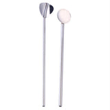 Maxbell Stainless Steel Creative Straw with Stirring Spoon Round Gold - Aladdin Shoppers