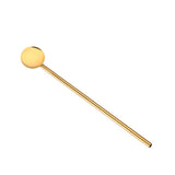 Maxbell Stainless Steel Creative Straw with Stirring Spoon Round Gold - Aladdin Shoppers