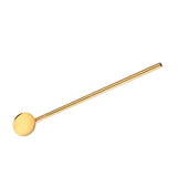 Maxbell Stainless Steel Creative Straw with Stirring Spoon Round Gold - Aladdin Shoppers