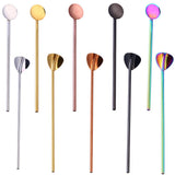 Maxbell Stainless Steel Creative Straw with Stirring Spoon Round Silver - Aladdin Shoppers
