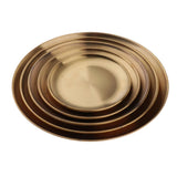 Maxbell Stainless Steel Dinner Plate Round Serving Dishes BBQ Picnic Tableware 14cm - Aladdin Shoppers