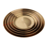 Maxbell Stainless Steel Dinner Plate Round Serving Dishes BBQ Picnic Tableware 14cm - Aladdin Shoppers