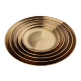 Maxbell Stainless Steel Dinner Plate Round Serving Dishes BBQ Picnic Tableware 14cm - Aladdin Shoppers