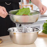 Maxbell Stainless Steel Fine Mesh Strainer Colander Rice Vegetable Sieve F 31.5cm - Aladdin Shoppers