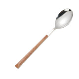 Maxbell Stainless Steel Flatware Western Tableware with Wooden Handle Big Spoon - Aladdin Shoppers