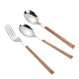 Maxbell Stainless Steel Flatware Western Tableware with Wooden Handle Big Spoon - Aladdin Shoppers