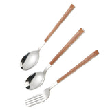 Maxbell Stainless Steel Flatware Western Tableware with Wooden Handle Big Spoon - Aladdin Shoppers