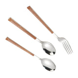 Maxbell Stainless Steel Flatware Western Tableware with Wooden Handle Big Spoon - Aladdin Shoppers