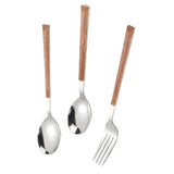 Maxbell Stainless Steel Flatware Western Tableware with Wooden Handle Big Spoon - Aladdin Shoppers