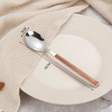 Maxbell Stainless Steel Flatware Western Tableware with Wooden Handle Small Spoon - Aladdin Shoppers