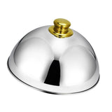 Maxbell Stainless Steel Food Cover Cloche Plate with Domed Cover Dish Gold small - Aladdin Shoppers