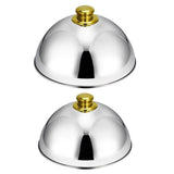 Maxbell Stainless Steel Food Cover Cloche Plate with Domed Cover Dish Gold small - Aladdin Shoppers