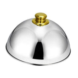 Maxbell Stainless Steel Food Cover Cloche Plate with Domed Cover Dish Gold small - Aladdin Shoppers