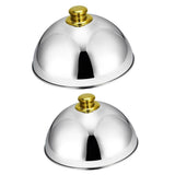 Maxbell Stainless Steel Food Cover Cloche Plate with Domed Cover Dish Gold small - Aladdin Shoppers