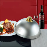 Maxbell Stainless Steel Food Cover Cloche Plate with Domed Cover Dish Gold small - Aladdin Shoppers
