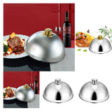 Maxbell Stainless Steel Food Cover Cloche Plate with Domed Cover Dish Gold small - Aladdin Shoppers