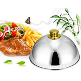 Maxbell Stainless Steel Food Cover Cloche Plate with Domed Cover Dish Gold small - Aladdin Shoppers