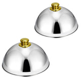 Maxbell Stainless Steel Food Cover Cloche Plate with Domed Cover Dish Gold small - Aladdin Shoppers