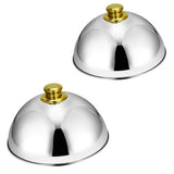Maxbell Stainless Steel Food Cover Cloche Plate with Domed Cover Dish Gold small - Aladdin Shoppers