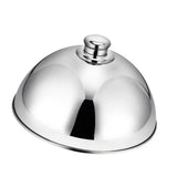 Maxbell Stainless Steel Food Cover Cloche Plate with Domed Cover Dish Silver small - Aladdin Shoppers
