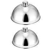 Maxbell Stainless Steel Food Cover Cloche Plate with Domed Cover Dish Silver small - Aladdin Shoppers