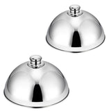 Maxbell Stainless Steel Food Cover Cloche Plate with Domed Cover Dish Silver small - Aladdin Shoppers