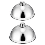 Maxbell Stainless Steel Food Cover Cloche Plate with Domed Cover Dish Silver small - Aladdin Shoppers