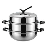 Maxbell Stainless Steel Food Steamer Steam Pot Steamer Cooker Pot Pan Cook Food 28cm - Aladdin Shoppers
