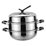 Maxbell Stainless Steel Food Steamer Steam Pot Steamer Cooker Pot Pan Cook Food 28cm - Aladdin Shoppers