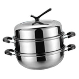 Maxbell Stainless Steel Food Steamer Steam Pot Steamer Cooker Pot Pan Cook Food 28cm - Aladdin Shoppers