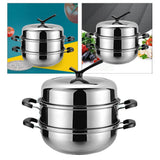 Maxbell Stainless Steel Food Steamer Steam Pot Steamer Cooker Pot Pan Cook Food 28cm - Aladdin Shoppers