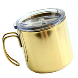 Maxbell Stainless Steel Insulated Coffee Tea Mug Cup Camping/Travel w/ Lid Golden - Aladdin Shoppers
