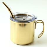 Maxbell Stainless Steel Insulated Coffee Tea Mug Cup Camping/Travel w/ Lid Golden - Aladdin Shoppers