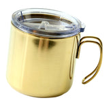 Maxbell Stainless Steel Insulated Coffee Tea Mug Cup Camping/Travel w/ Lid Golden