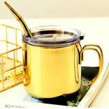 Maxbell Stainless Steel Insulated Coffee Tea Mug Cup Camping/Travel w/ Lid Golden - Aladdin Shoppers