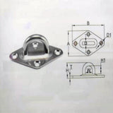 Maxbell Stainless Steel Marine Boat Hardware Heavy Duty Diamond Pad Eye Plate 8mm - Aladdin Shoppers