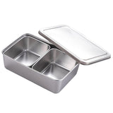 Maxbell Stainless Steel Seasoning Box Spice Jar Set Condiment Food Display 2 Grid - Aladdin Shoppers