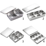 Maxbell Stainless Steel Seasoning Box Spice Jar Set Condiment Food Display 2 Grid