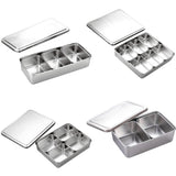 Maxbell Stainless Steel Seasoning Box Spice Jar Set Condiment Food Display 2 Grid - Aladdin Shoppers