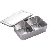 Maxbell Stainless Steel Seasoning Box Spice Jar Set Condiment Food Display 2 Grid - Aladdin Shoppers