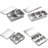 Maxbell Stainless Steel Seasoning Box Spice Jar Set Condiment Food Display 2 Grid - Aladdin Shoppers
