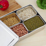 Maxbell Stainless Steel Seasoning Box Spice Jar Set Condiment Food Display 4 Grid - Aladdin Shoppers