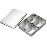 Maxbell Stainless Steel Seasoning Box Spice Jar Set Condiment Food Display 4 Grid - Aladdin Shoppers
