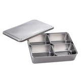 Maxbell Stainless Steel Seasoning Box Spice Jar Set Condiment Food Display 4 Grid - Aladdin Shoppers