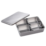 Maxbell Stainless Steel Seasoning Box Spice Jar Set Condiment Food Display 4 Grid - Aladdin Shoppers