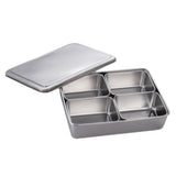 Maxbell Stainless Steel Seasoning Box Spice Jar Set Condiment Food Display 4 Grid - Aladdin Shoppers