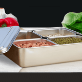 Maxbell Stainless Steel Seasoning Box Spice Jar Set Condiment Food Display 4 Grid - Aladdin Shoppers