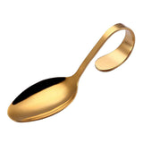 Maxbell Stainless Steel Soup Spoon Curved Handle for Porridge Dinner Cake Golden - Aladdin Shoppers